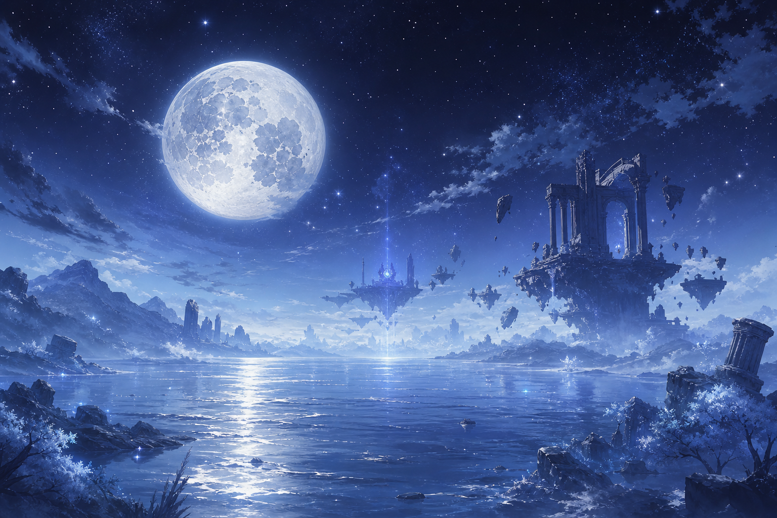 Frost Moon lunar landscape — Version Luna VIII guide banner